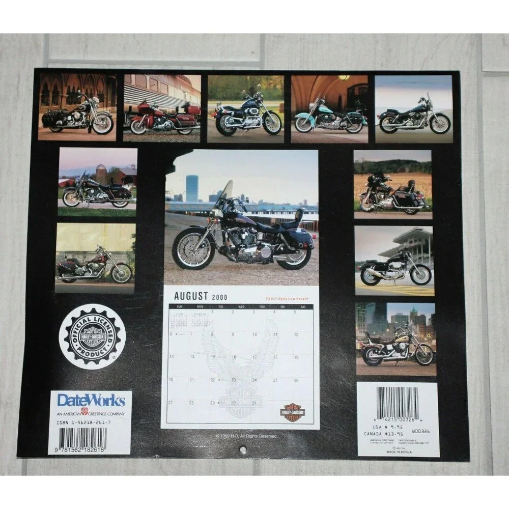 Harley Davidson Calendar 2000 Art‎ Work Framable Pictures